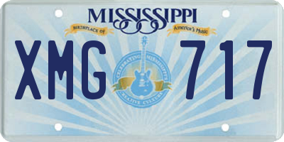 MS license plate XMG717