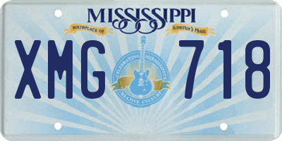 MS license plate XMG718