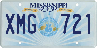 MS license plate XMG721