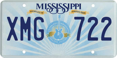 MS license plate XMG722