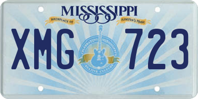 MS license plate XMG723