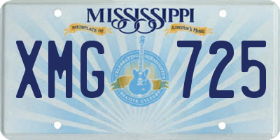 MS license plate XMG725