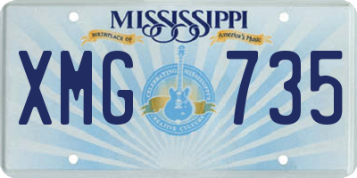 MS license plate XMG735
