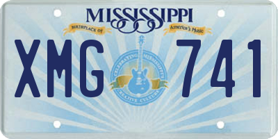 MS license plate XMG741