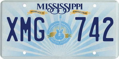 MS license plate XMG742