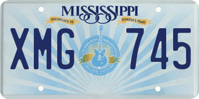 MS license plate XMG745