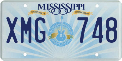 MS license plate XMG748