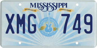 MS license plate XMG749
