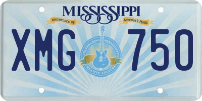 MS license plate XMG750
