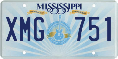 MS license plate XMG751