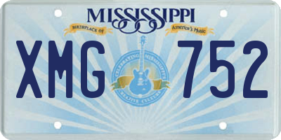 MS license plate XMG752