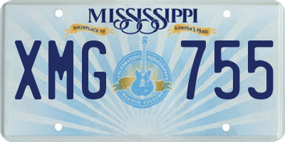 MS license plate XMG755
