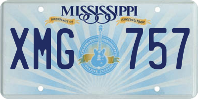 MS license plate XMG757