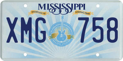 MS license plate XMG758