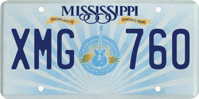 MS license plate XMG760