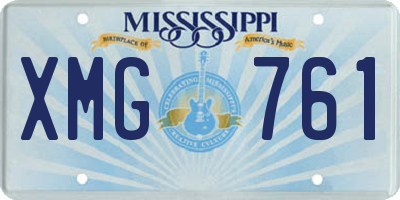 MS license plate XMG761
