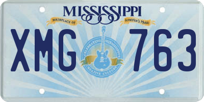 MS license plate XMG763