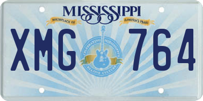 MS license plate XMG764