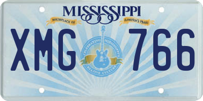 MS license plate XMG766
