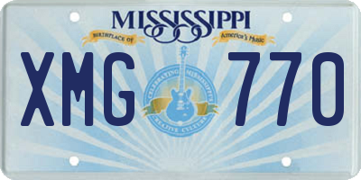 MS license plate XMG770