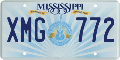 MS license plate XMG772