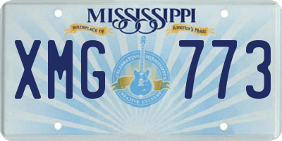 MS license plate XMG773