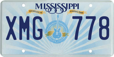 MS license plate XMG778