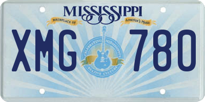 MS license plate XMG780