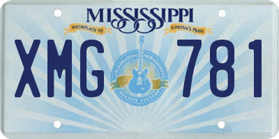 MS license plate XMG781