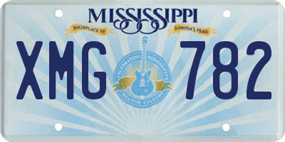 MS license plate XMG782