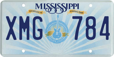 MS license plate XMG784
