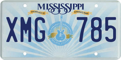 MS license plate XMG785