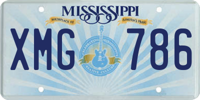 MS license plate XMG786
