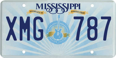 MS license plate XMG787