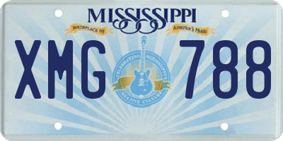 MS license plate XMG788