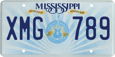 MS license plate XMG789
