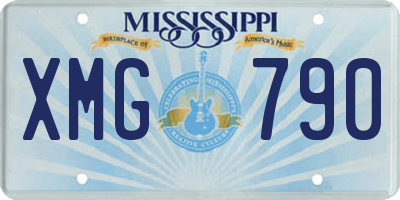MS license plate XMG790