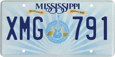 MS license plate XMG791