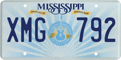 MS license plate XMG792