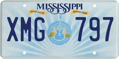 MS license plate XMG797