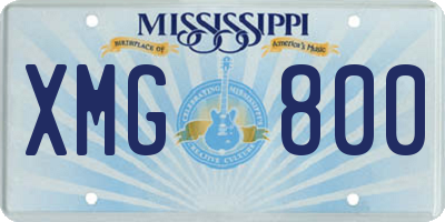 MS license plate XMG800
