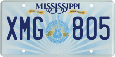 MS license plate XMG805