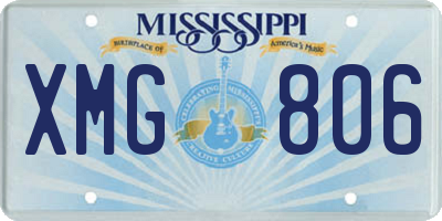 MS license plate XMG806