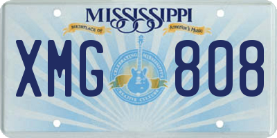 MS license plate XMG808