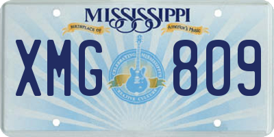 MS license plate XMG809