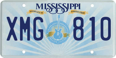 MS license plate XMG810