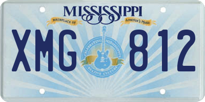 MS license plate XMG812
