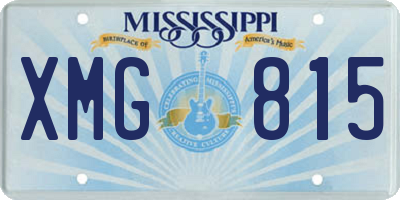 MS license plate XMG815