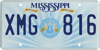MS license plate XMG816
