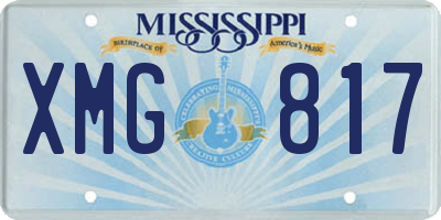 MS license plate XMG817
